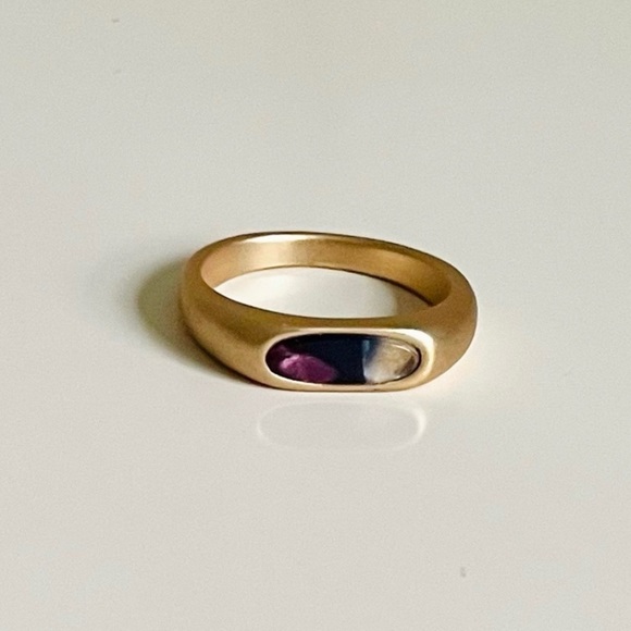 Multi-colored gold-tone ring - Picture 2 of 6